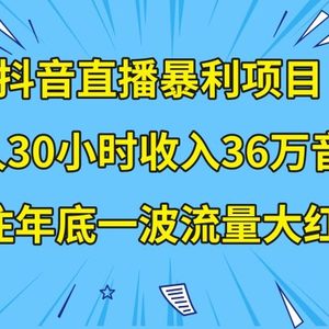 抖音直播暴利项目，有人30小时收入36万音浪，公司宣传片年会视频制作，…