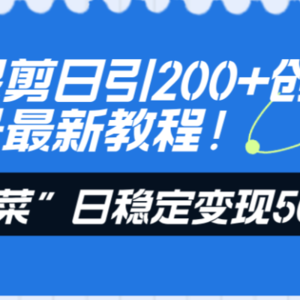 抖音混剪日引200+创业粉不封号最新教程！“割韭菜”日稳定变现5000+！