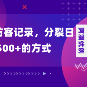 朋友圈访客记录，分裂日入500+，变现加分裂