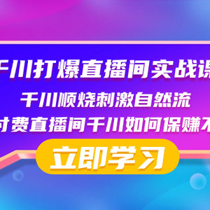 千川-打爆直播间实战课：千川顺烧刺激自然流 纯付费直播间千川如何保赚不赔