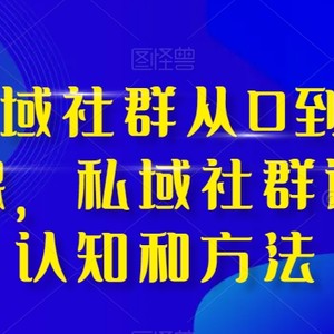 高端 私域社群从0到1增长实战课，私域社群运营的认知和方法（37节课）