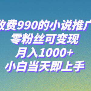 小说推广软件，零粉丝可变现，月入1000+，小白当天即上手【附189G素材】