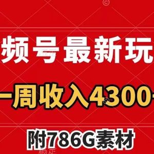 视频号最新玩法 广告收益翻倍 几分钟一个作品 一周变现4300+（附786G素材）