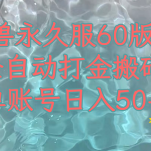 魔兽永久60服全新玩法，收益稳定单机日入200+，可以多开矩阵操作。