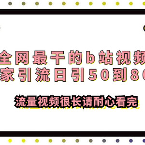 全网最干的b站视频独家引流日引50到80+流量视频很长请耐心看完