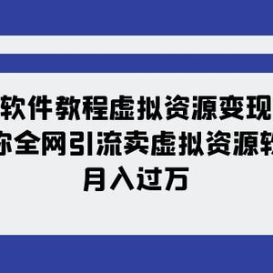 （7768期）软件教程虚拟资源变现：带你全网引流卖虚拟资源软件，月入过万（11节课）