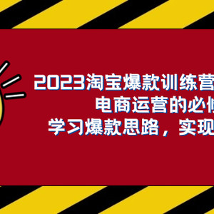 （7756期）2023淘宝爆款训练营【第2期】电商运营的必修课，学习爆款思路 实现利润增长