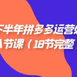 （7574期）23年下半年拼多多·运营必学的八节课（18节完整）