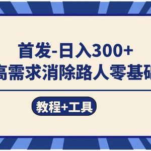 （7534期）首发日入300+  冷门高需求消除路人零基础玩法（教程+工具）