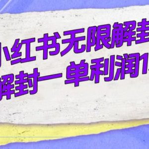 （7514期）外面收费398的小红书无限解封，代解封一单15—30