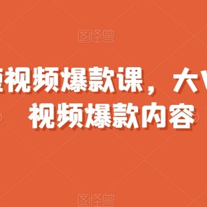 全领域短视频爆款课，全网两千万粉丝大V教你做短视频爆款内容