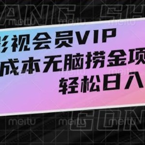 全网影视会员VIP，很老却常青的0成本无脑捞金项目，轻松日入500+【揭秘】