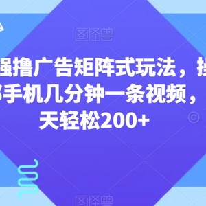 视频号强撸广告矩阵式玩法，操作简单，一部手机几分钟一条视频，单号一天轻松200+【揭秘】