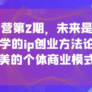 超级个体IP营第2期，未来是超级个体时代，一套科学的ip创业方法论，打造小而美的个体商业模式