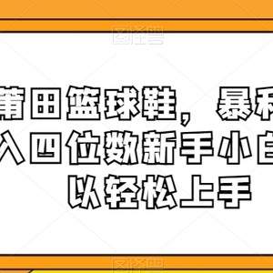 卖莆田篮球鞋，暴利掘金日入四位数新手小白都可以轻松上手【揭秘】