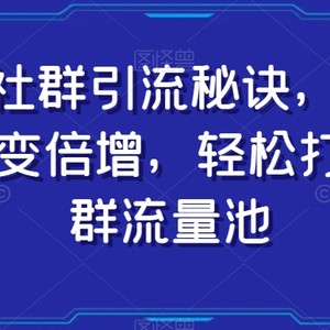 11个社群引流秘诀，让用户裂变倍增，轻松打造社群流量池