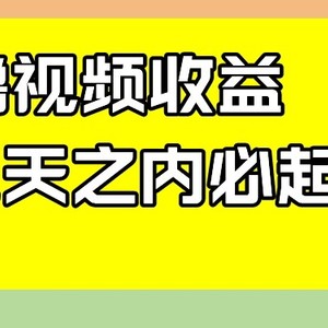 最新撸视频收益，三天之内必起号，一天保底100+【揭秘】