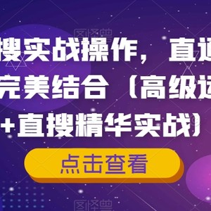 淘系直搜实战操作，直通车与手淘搜索完美结合（高级运营课程+直搜精华实战）