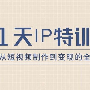 21天IP特训营，教会从短视频制作到变现的全流程