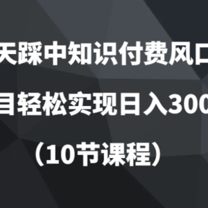 7天踩中知识付费风口，卖项目轻松实现日入3000！（10节课程）