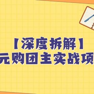 深度拆解0元购团主实战教学，每天稳定有收益，适合自用和带人做