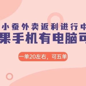 美团外卖合作软件小蚕返利，免米日入60＋，有苹果手机，电脑就可以做！