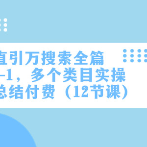 直引万·搜索全篇，从0-1，多个类目实操经验总结付费（12节课）