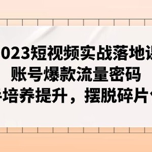 2023短视频实战落地课，账号爆款流量密码，操盘手培养提升，摆脱碎片化知识