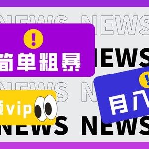 简单粗暴零成本，高回报，全网视频VIP掘金项目，月入2万＋