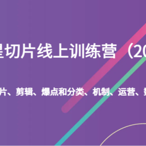 明星切片线上训练营（2023）如何去拆片、剪辑、爆点和分类、机制、运营、数据分析