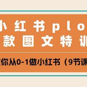 小红书 plog爆款图文特训营，教你从0-1做小红书（9节课）