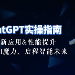 ChatGPT-实操指南：创新应用及性能提升，解锁 AI魔力，启程智能未来-30节