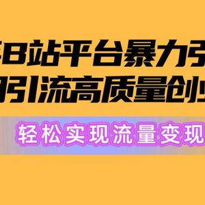 2024年B站平台暴力引流术，自用引流高质量创业粉，轻松实现流量变现！