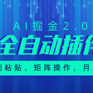 超级全自动插件，AI掘金2.0，粘贴复制，矩阵操作，月入3W+