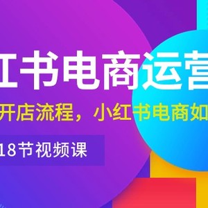 小红书·电商运营课：小红书开店流程，小红书电商如何运营（18节视频课）