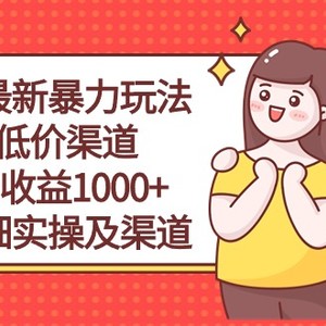 闲鱼最新暴力玩法，靠低价渠道单日收益1000+，附详细实操及渠道