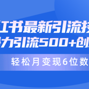 日引500+月变现六位数24年最新小红书暴力引流兼职粉教程