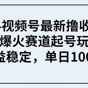 2024视频号最新撸收益技术，爆火赛道起号玩法，收益稳定，单日1000+