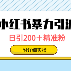 小红书暴力引流大法，日引200＋精准粉，一键触达上万人，附详细实操