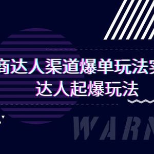 抖商达人-渠道爆单玩法实操课，达人起爆玩法（29节课）