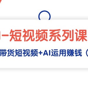 AI-短视频系列课程，快速理解带货短视频+AI运用赚钱（17节课）