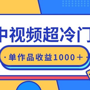 最新中视频超冷门赛道，轻松过原创，单条视频收益1000＋