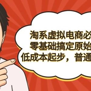 淘系虚拟电商必修课，零基础搞定原始积累，低成本起步，普通人可干