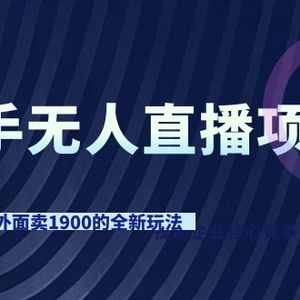 快手无人直播项目，外面卖1900的全新玩法