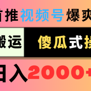 视频号爆爽短剧推广，一键搬运，傻瓜式操作，日入2000+