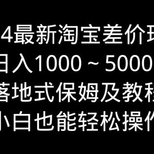 2024最新淘宝差价玩法，日入1000～5000+落地式保姆及教程 小白也能轻松操作