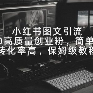 小红书图文引流，日引50高质量创业粉，简单无脑，转化率高，保姆级教程