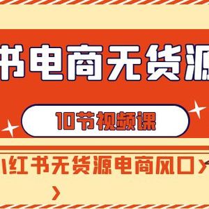 小红书电商-无货源打卡，抢先占领小红书无货源电商风口（10节课）