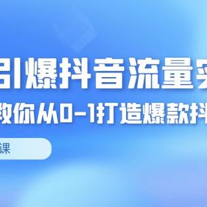 2024引爆·抖音流量实战课，手把手教你从0-1打造爆款抖音账号（27节）