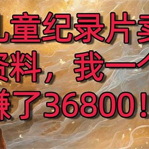 靠儿童纪录片卖教辅资料，一个月赚了36800！2.0版本，喂饭级教学